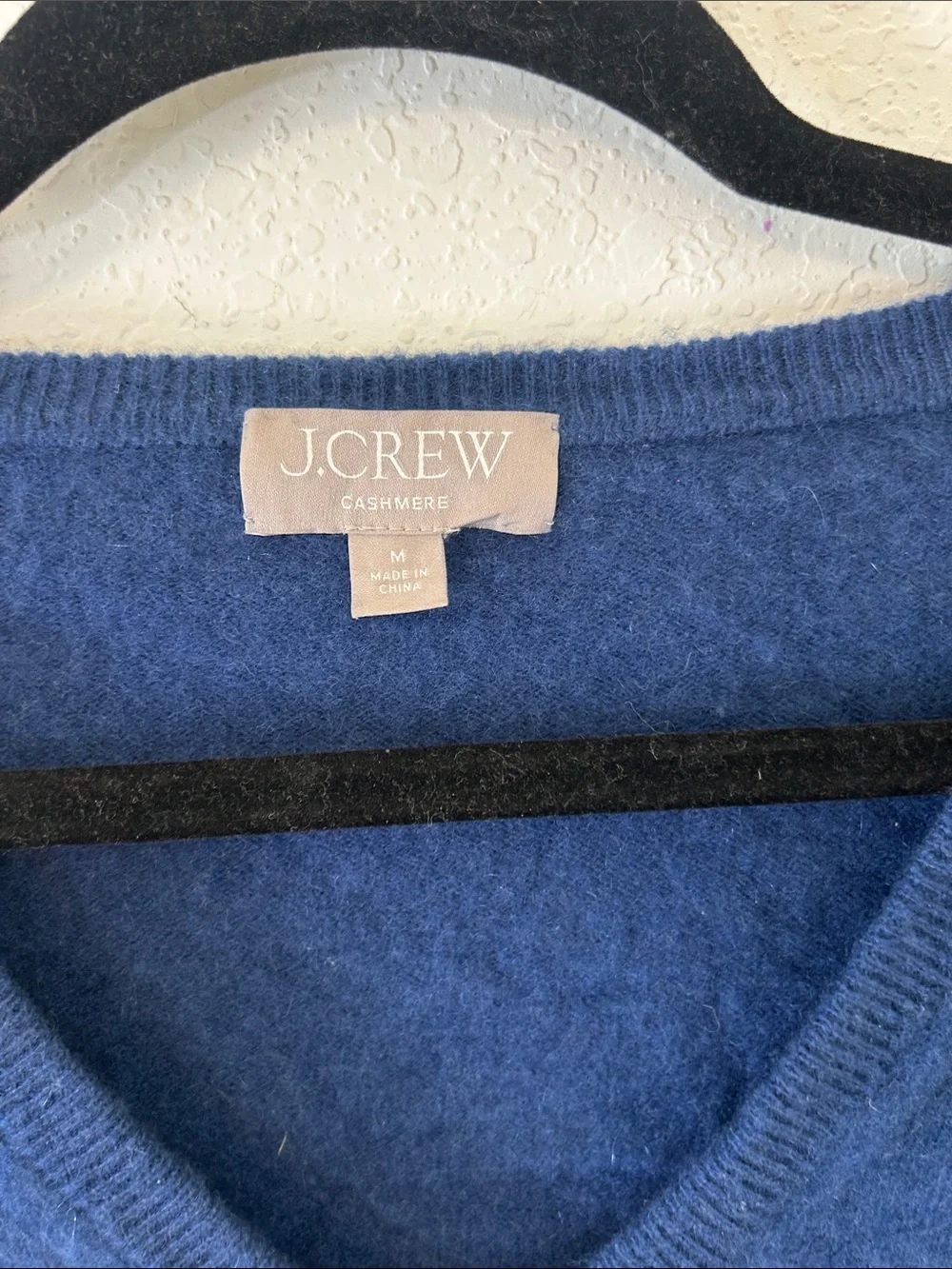 J. Crew Deep Blue Cashmere V-Neck Sweater M